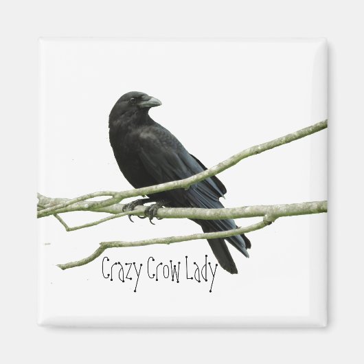 Crazy Crow Lady Magnet (Devant)