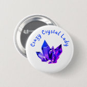 Crazy Crystal Lady Ronde Button 5,7 Cm (Voorkant /achterkant)