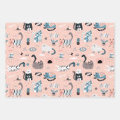 Crazy Cute Cats Enveloppement Papier Set de 3 (Devant)