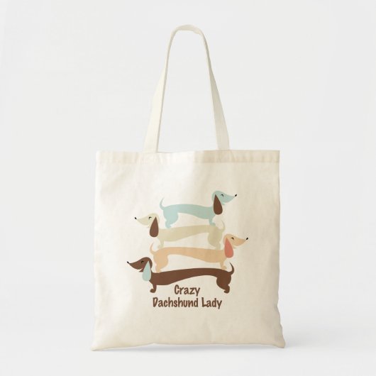 Crazy Dachshund Lady Canvas tas (Voorkant)