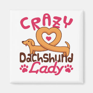 Crazy Dachshund Lady Doxie mama Magneet