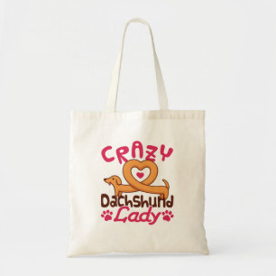 Crazy Dachshund Lady Doxie mama Tote Bag