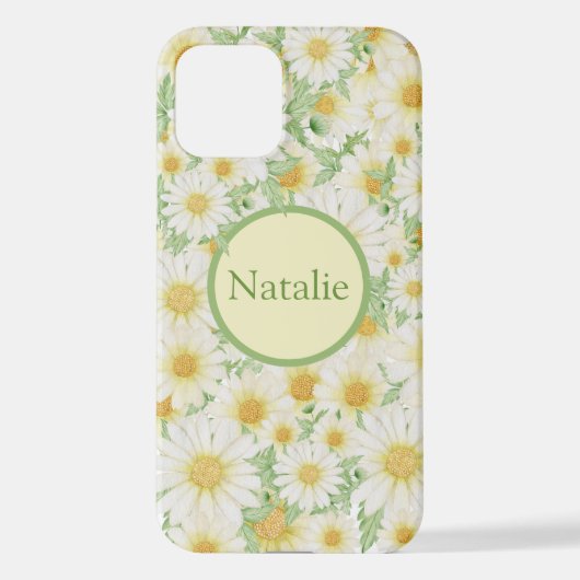 Crazy Daisy Floral Personalized iPhone Case Hoesje (Achterkant)