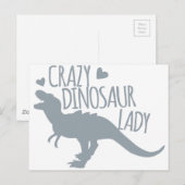 Crazy Dinosaur Lady Briefkaart (Voorkant / Achterkant)