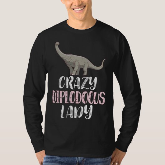 Crazy Diplodocus Lady  Dinosaur T-shirt (Voorkant)