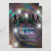 Crazy disco psychedelic carte de voeux d'anniversa (Devant / Derrière)