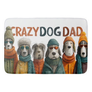Crazy Dog Dad beroemd gemaakt door Dogs in Winter Badmat