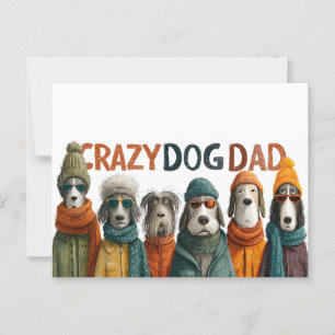 Crazy Dog Dad beroemd gemaakt door Dogs in Winter Briefkaart