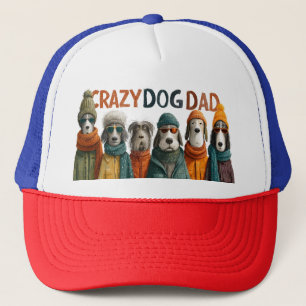Crazy Dog Dad beroemd gemaakt door Dogs in Winter Trucker Pet
