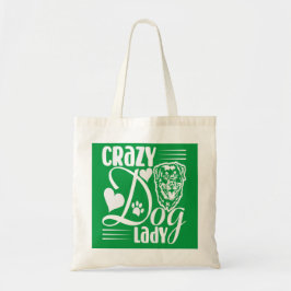 Crazy dog dame tote bag