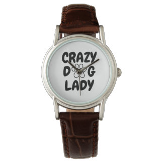 Crazy Dog Lady leren horloge - Stijlvol huisdier