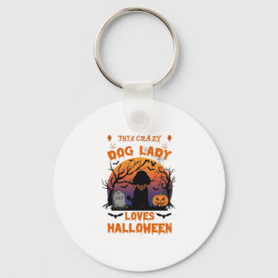 Crazy Dog Lady Loves Halloween Poodle Pumpkin Graf Sleutelhanger
