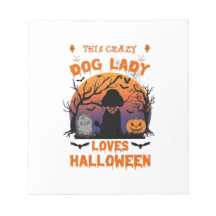 Crazy Dog Lady Loves Halloween Poodle Pumpkin Tomb Notitieblok