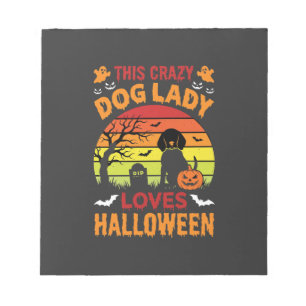 Crazy Dog Lady Loves Halloween Vintage Design Notitieblok