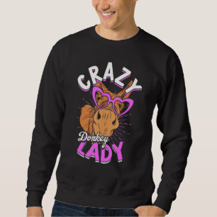 Crazy Donkey Lady Animal Donkey mama Farmer Donkey Trui