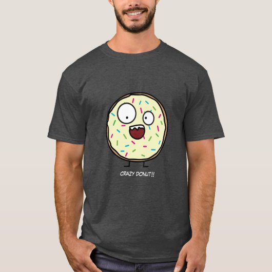 Crazy Donut sprinkles vanille ijsje zoet dessert T-shirt (Voorkant)