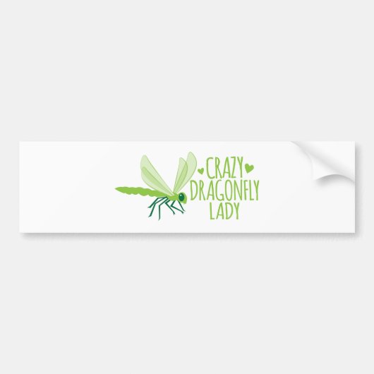Crazy Dragonfly Lady Bumpersticker (Voorkant)