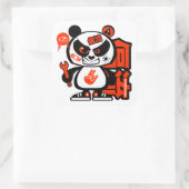 Crazy Drift Patrol - Agressive Panda (rood) Vierkante Sticker (Tas)