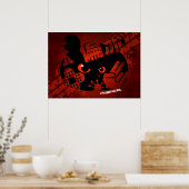 Crazy Drift Patrol - Agressive Panda Silhouette Poster (Keuken)