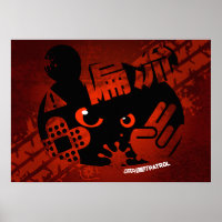 Crazy Drift Patrol - Agressive Panda Silhouette