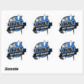 Crazy Drift Patrol - Gebouwd Niet gekocht (blauw) Ronde Sticker (Vel)