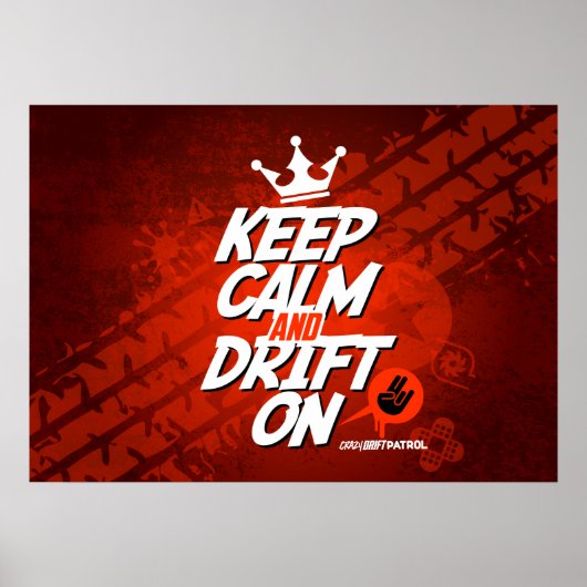 Crazy Drift Patrol - Houd kalm en drift aan (rood) Poster (Voorkant)