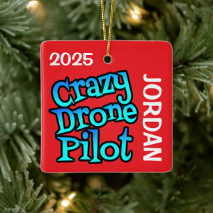 Crazy Drone Piloot Aangepast Keramisch Ornament