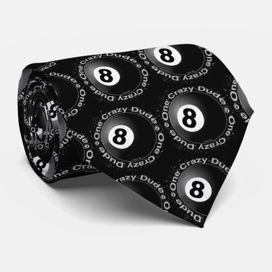 Crazy Eightball Biker mens cravate (Roulé)