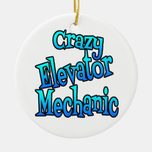 Crazy Elevator Mechanic Keramisch Ornament
