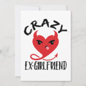 Crazy Ex-Vriendin Funny Devil Red Heart Feestdagenkaart (Voorkant)
