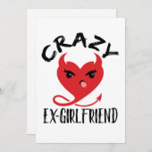 Crazy Ex-Vriendin Funny Devil Red Heart Feestdagenkaart (Voorkant / Achterkant)