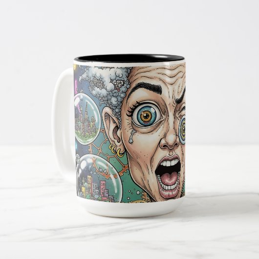 Crazy Expression Karikatuur Mok – Uniek Artistiek (Voorkant links)