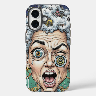 Crazy Expression Karikatuur Telefoonhoes-Unieke Ku iPhone 16 Hoesje