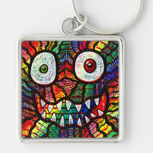 Crazy Eyes Rainbow Monster Smile Sleutelhanger