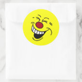 Crazy Face Grumpey Ronde Sticker (Tas)