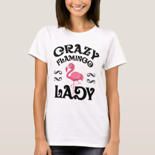 Crazy Flamingo Lady Funny Gift Shirt
