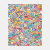 Crazy Flowers Fleece Deken (Voorkant)
