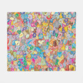 Crazy Flowers Fleece Deken (Voorkant (Horizontaal))