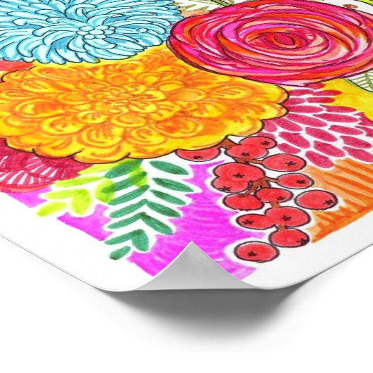 Crazy Flowers Poster (Hoek)