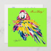 Crazy Fluffy Parrot Kaart (Voorkant / Achterkant)