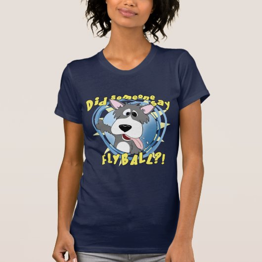 Crazy Flyball Dog Dames Dark T-Shirt (Voorkant)