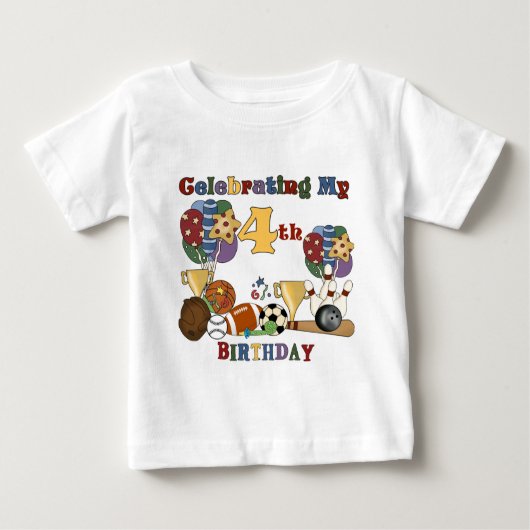 Crazy For Sports 4th Birthday T-shirts et cadeaux (Devant)