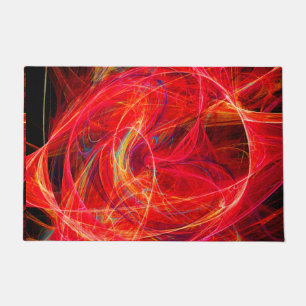 CRAZY FOTON Abstracte rode gele fractals, zwenken Deurmat