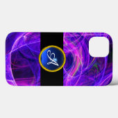 CRAZY FOTON BLUE SAPPHIRE GEM STONE MONOGRAM Case-Mate iPhone CASE (Achterkant (horizontaal))