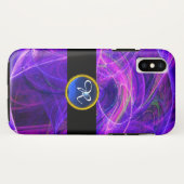 CRAZY FOTON BLUE SAPPHIRE GEM STONE MONOGRAM Case-Mate iPhone CASE (Achterkant (horizontaal))