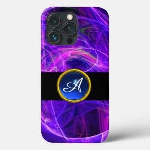 CRAZY FOTON BLUE SAPPHIRE GEM STONE MONOGRAM iPhone 13 PRO HOESJE