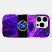 CRAZY FOTON BLUE SAPPHIRE GEM STONE MONOGRAM Case-Mate iPhone CASE (Achterkant (horizontaal))