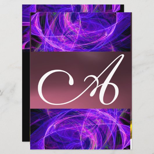 CRAZY FOTON MONOGRAM paars zwart Kaart (Voorkant / Achterkant)