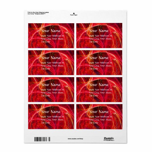 CRAZY FOTON monogram Vibrant zwart roze rood Etiket (Full Sheet)
