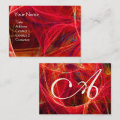 CRAZY FOTON monogram Vibrant zwart roze rood Visitekaartje (Voorkant / Achterkant)